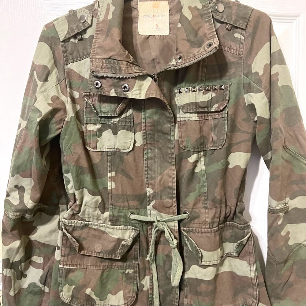 Sound & Matter Camo jacket with studs